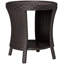 Table basse d'extérieur en osier 18 po, table d'appoint de patio à 2 niveaux, brun-228195441-228195442