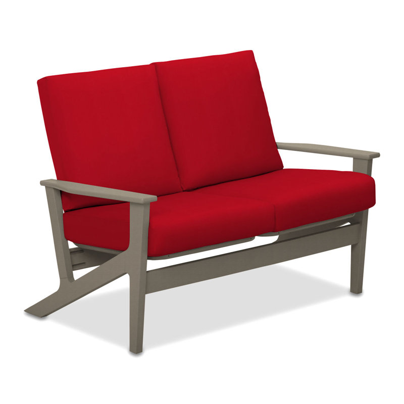 Chrisa 51.5'' Wide Loveseat with Cushions, Red, Textured Desert