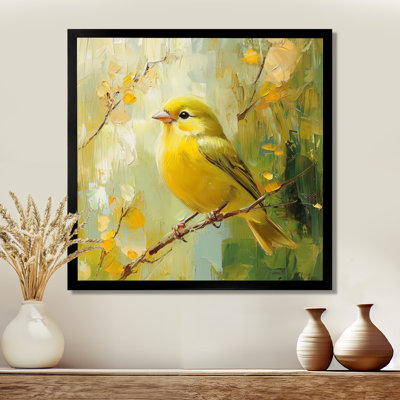 Oiseau pinson dans la brise de forêt I - oiseau, art mural