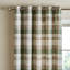 Brushed Cotton Thermal Check Lined Eyelet Curtains-90188020-90188021