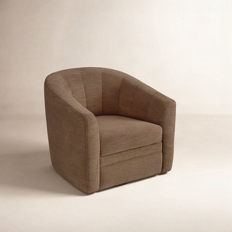 Fauteuil demi-tonneau pivotant, Marron foncé