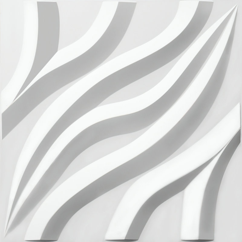 19.7" x 19.7" 3D Wall Panel in White