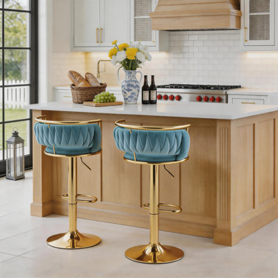 Christal Swivel Upholstered Adjustable Height Counter Stool