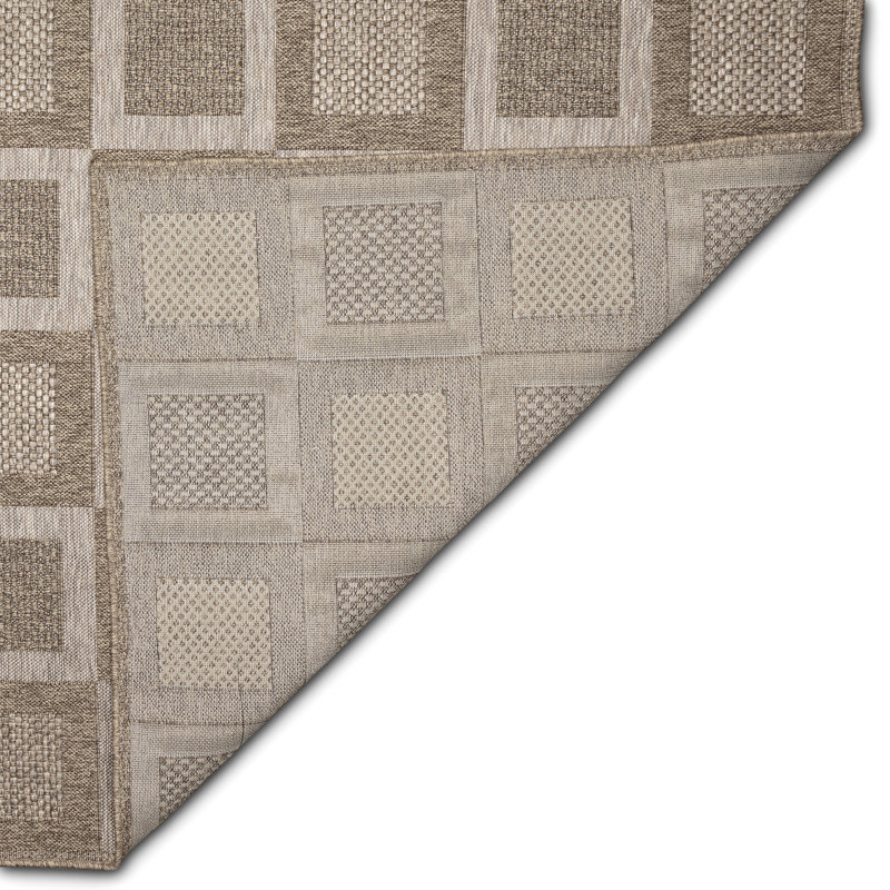 Glendalys Geometric Machine Woven Polypropylene Indoor / Outdoor Area Rug in Brown/Sand/Beige, Rectangle 3'3" x 4'11"