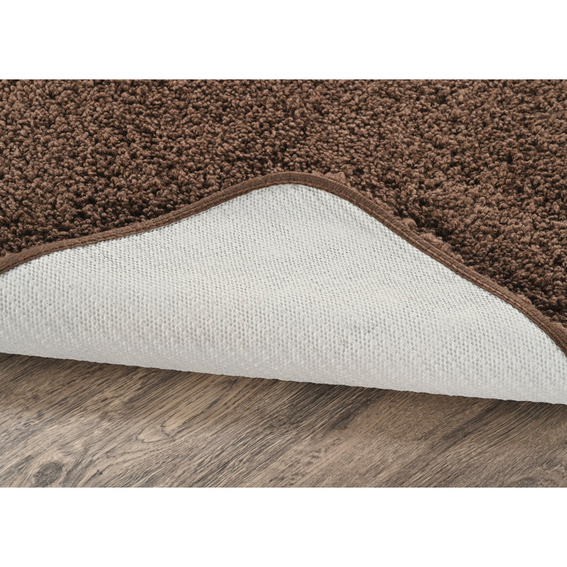 Tapis pour salle de bain en nylon Treye avec envers antidérapant, Chocolat, Rectangle 30 po x 50 po
