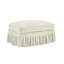 Repose-pieds en chenille beige et blanc-763586663