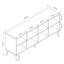 Console élégante, couleur grès, 70,9 x 31,9 x 17,7 pouces | 100% panneau de particules enduit de mélamine, épaisseur: 0,7 pouce | Portes en panneau de fibres à densité moyenne revêtues de membrane, pieds en bois, solution de rangement murale et fo