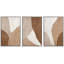 Abstrait, neutre, beige, brun clair, brun, toile moderne encadrée, ensemble d'art mural de chambre à coucher principale 3-108345339-108345341