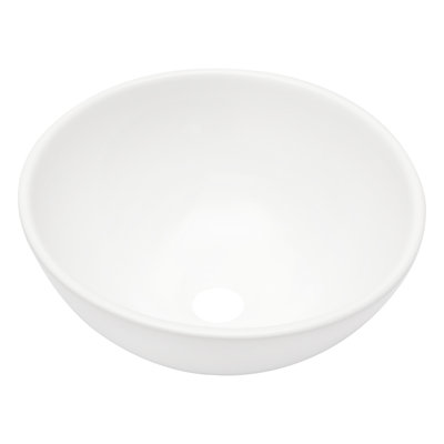 Lavabo vasque en céramique blanc 13 X 13 pouces pour salle de bain - Moderne, teinté, tous les environnements