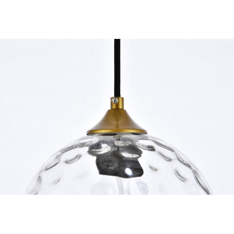 Luminaire suspendu sphère 1 lumière Douthit, Laiton, H 8,8 po x l 7,9 po x P 7,9 po