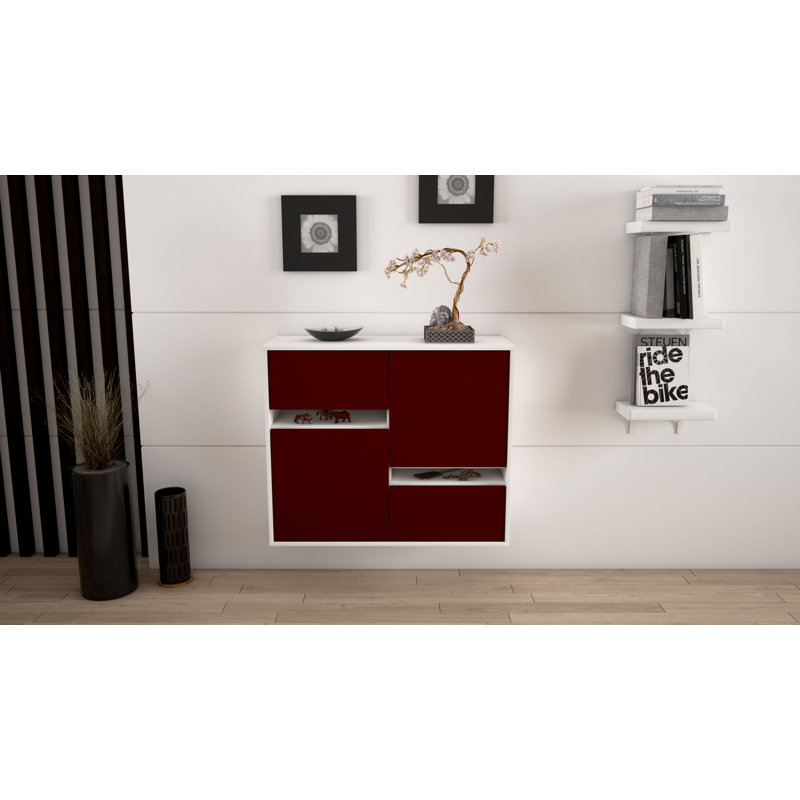 Schulman 92cm Sideboard, White/Red