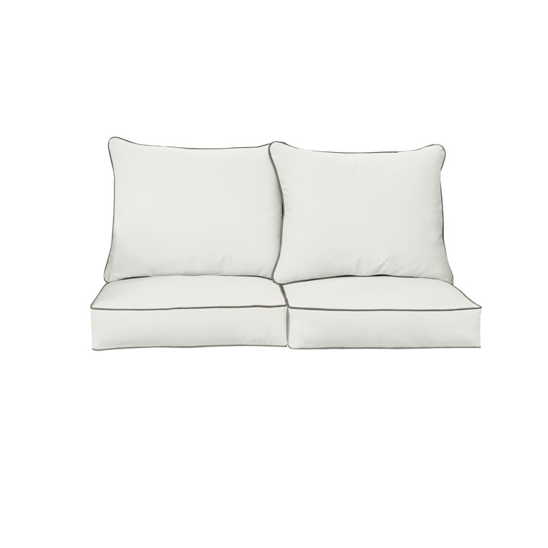 Ensemble de coussin et coussin d'extérieur Sunbrella, Sunbrella - Toile naturelle, L 22,5 po x P 22,5 po x H 5 po
