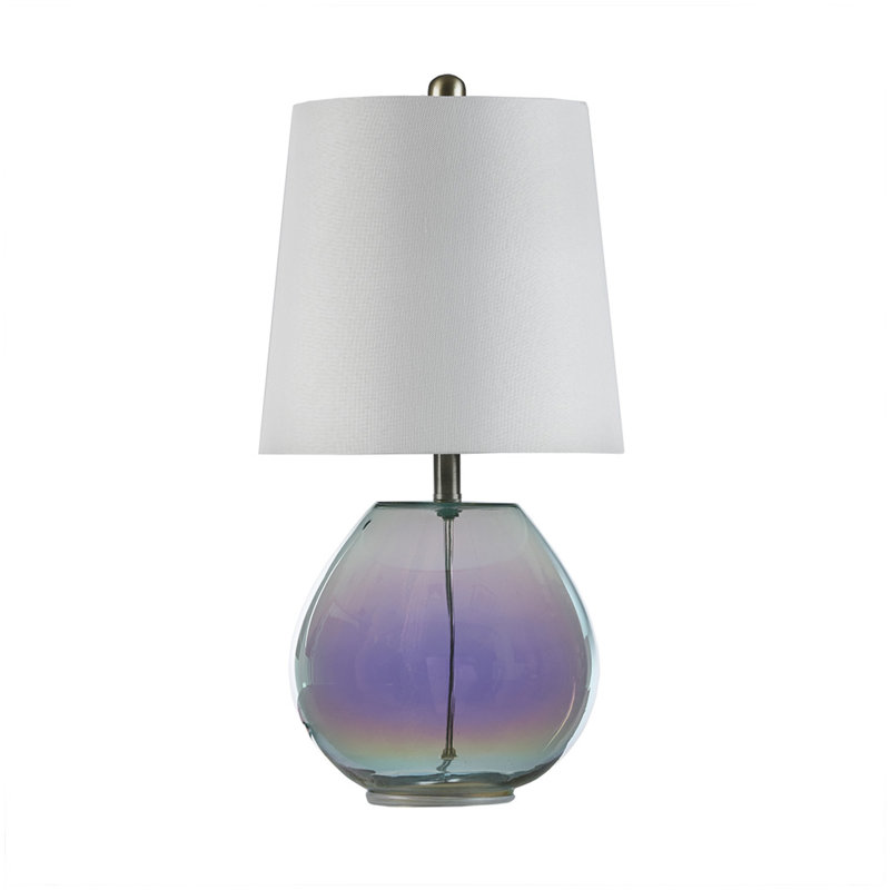 Lampe de table en verre irisé