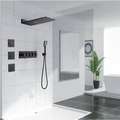 Ensemble de robinet de douche à double fonction 23,6 pouces avec 3 jets de corps et douche à main