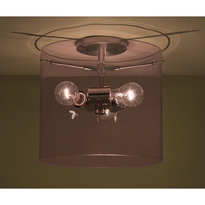 Plafonnier encastré de lanterne cylindrique 1 lumières Morena, H 10,63 po x l 11,75 po x P 11,75 po, Améthyste