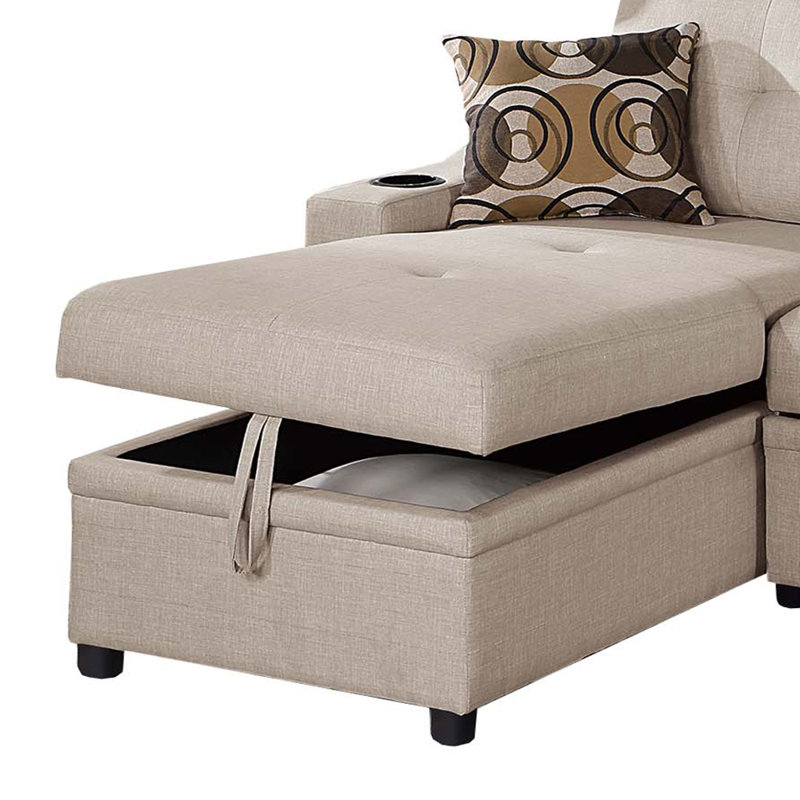 Canapé modulaire convertible, Tissu beige