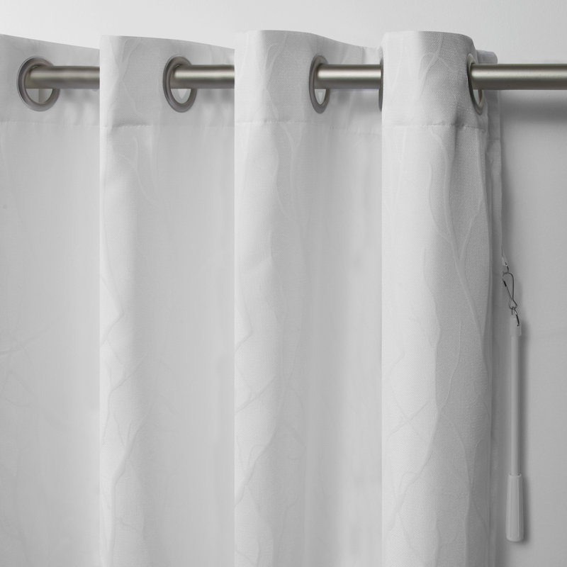Prower Room Darkening Curtain Single Panel, White, 108" W x 84" L