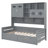  Twin Size Wooden Daybed with 2 Drawers, All-in-One Cabinet and Shelf for Stylish and Practical Storage Solutions, Perfect for Kids’ Rooms, Gray-1215418052-1215418050