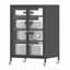 Armoire de rangement multimédia haute de 35,8 po avec roulettes, meuble télé stéréo AV avec 4 tablettes et porte réglables en verre, structure en acier robuste pour le salon, assemblage facile