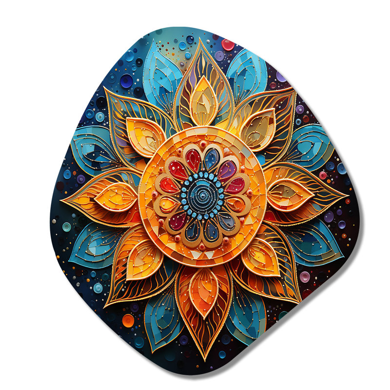 Thailen - Yoga Nebula Shape Asymmetric Metal Wall Art, 35" H x 31" W
