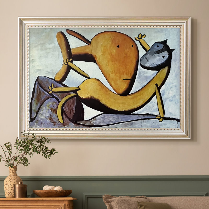Chat et gros poisson, v. 1931 - Pablo Picasso - Toile encadrée sur mesure, 16x22 INNER SIZE, Framed Canvas, Pewter Satin