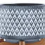 Ceramic 5" Aztec Planter On Wooden Stand, Gray-1126168503