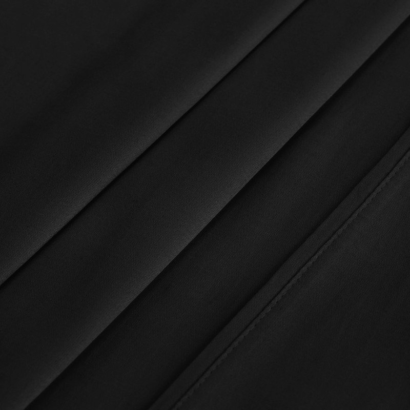 Ensemble de draps unis à poche profonde en coton égyptien à contexture de 400 fils, Noir