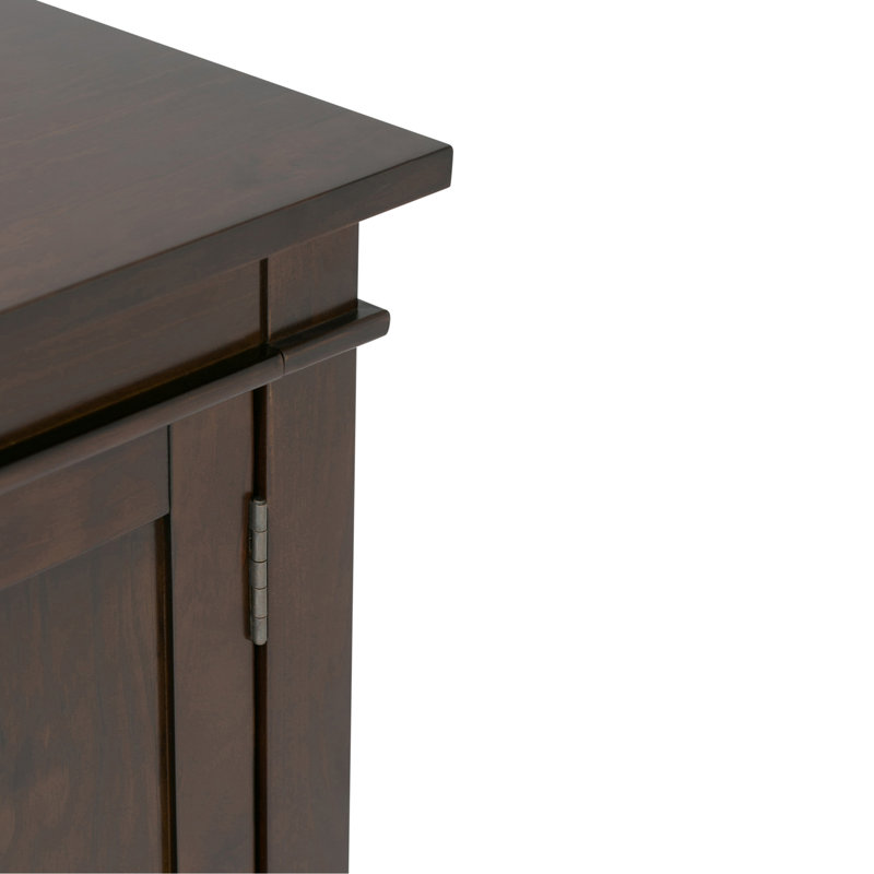 Meuble télé Carlton de 54 po de large en bois massif brun tabac pour téléviseur de 60 po ou moins Carlton