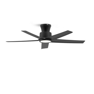 44-inch Flush Mount Ceiling Fan With LED Light 3 Color Temperature