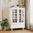 Buffet Cabinet with Double Glass Doors and Drawer, Modern Wooden Storage Sideboard Cupboard for Living room, Dining Room Hallway Entryway -1325662030