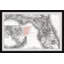 Antique Map of Florida - Reproduction d'art graphique sur papier encadré-691727740