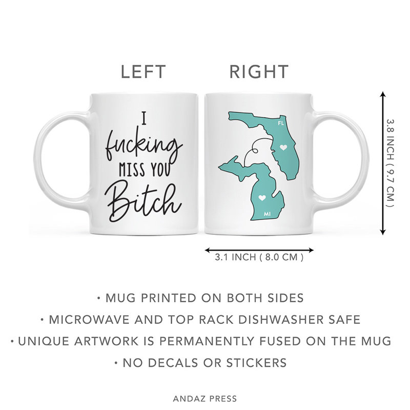 Ceramic Coffee Mug, Florida And Michigan