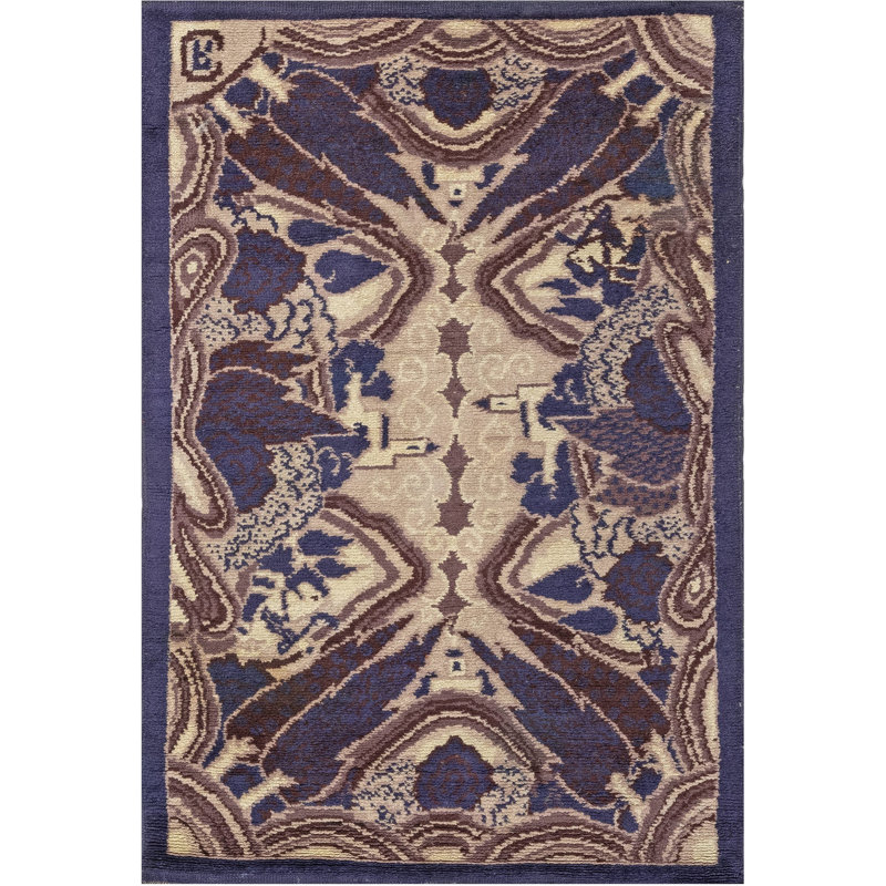 Vintage One-of-a-Kind Rectangle 3'6" X 5'2" Hand Knotted Area Rug