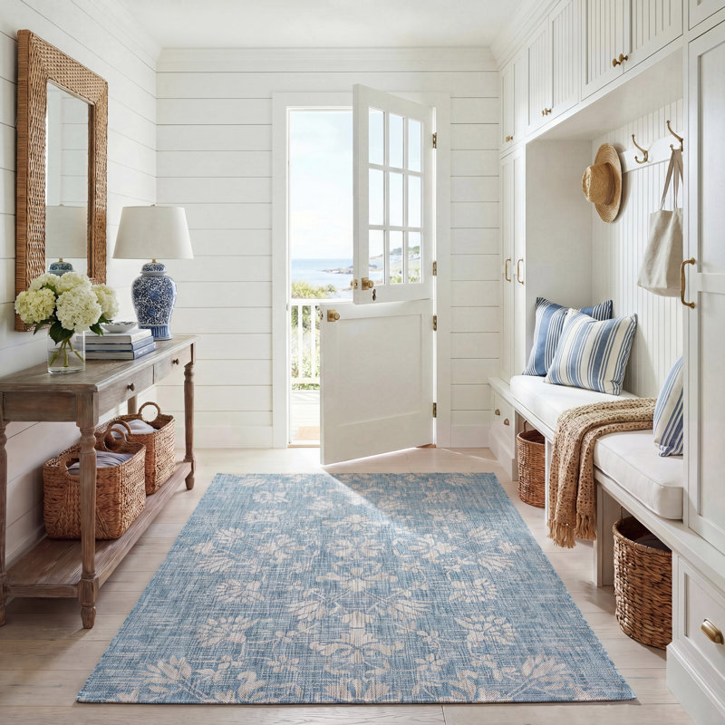 Amedee Performance Floral Indoor/Outdoor Area Rug, Rectangle 5'3" x 7'7"
