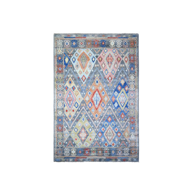 5'10" x 9'1" New Hand Knotted Grey Wool Rectangle Oriental Rug - MOA10273098
