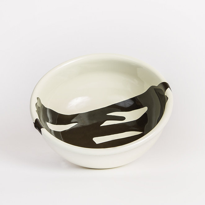 Crow Canyon Enamelware Drip Cereal Bowl, White