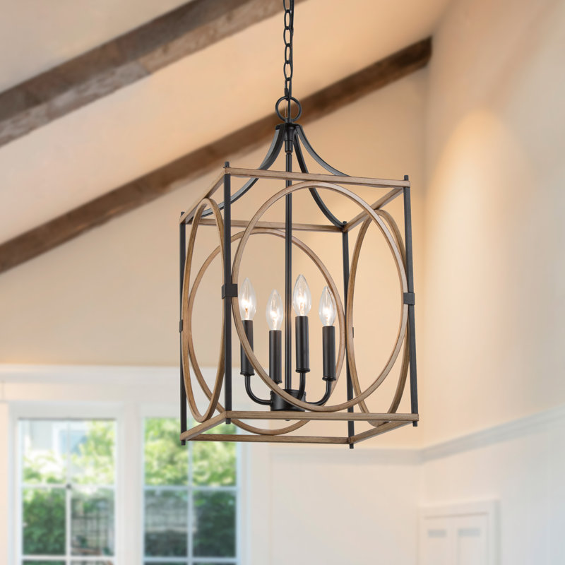 Lustre géométrique 4 lumières façon bougie