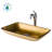 Glass Rectangular Vessel Bathroom Sink with Faucet-35982051-35841305