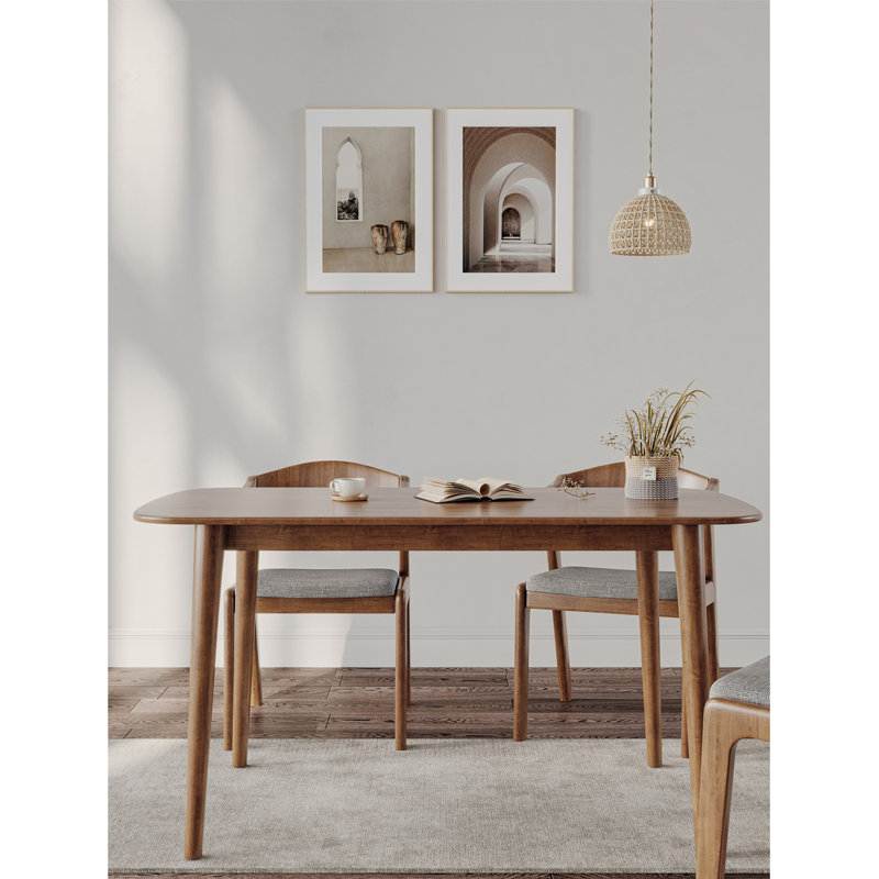 Table de salle à manger en bois d'hévéa massif 59 po Gerkin