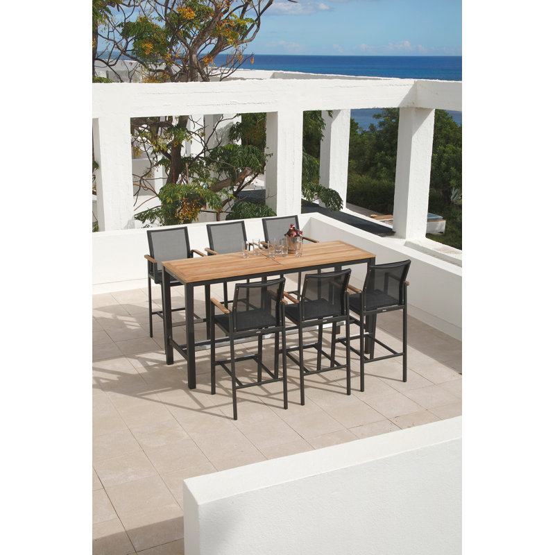 Aura Dining Table, Champagne, 30" H x 79" W x 35" D