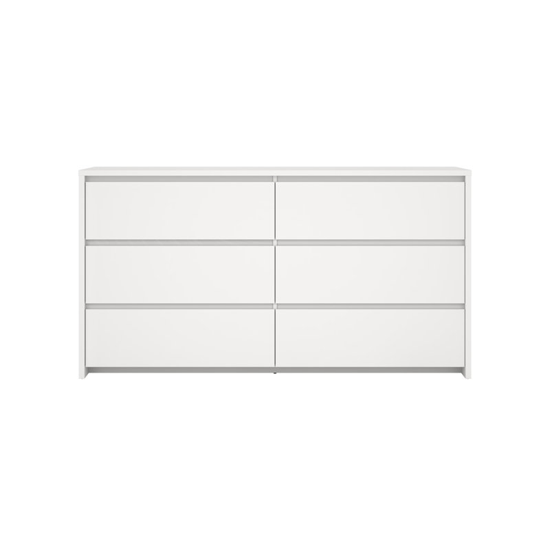 Commode double 6 tiroirs Amily, Blanc