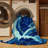 Machine Washable Pavli Sea Serpent Leviathan Art Deco Arc Rug in Blue – Navy Binding-1037907542
