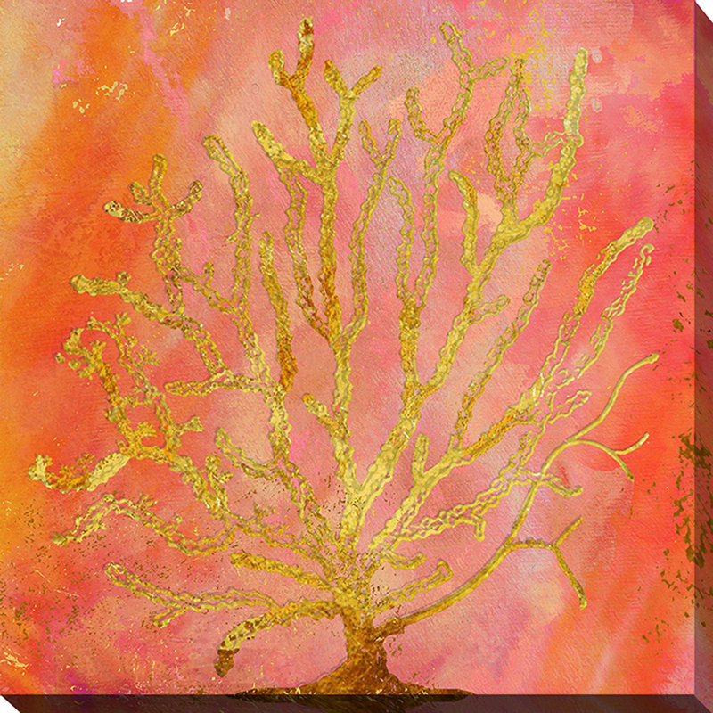 « sea corail 1 », impression, H 36 po x l 36 po x P 1,5 po, Toile tendue