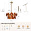Lustre 4 lumières 18 po avec abat-jour en verre martelé ambre Aaron, finition laiton antique-885352157-876289216