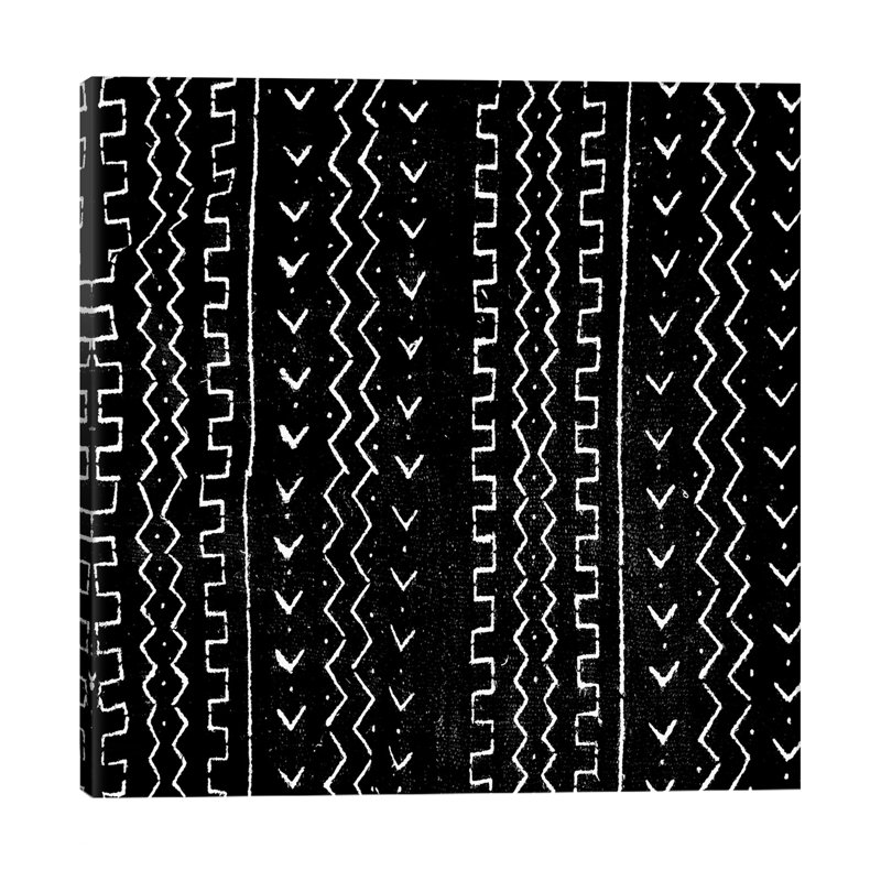 Mudcloth Black Geometric Design VI by Ellie Roberts - Print on Canvas, Wrapped Canvas, 66.04 cm H x 66.04 cm W x 1.91 cm D