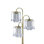 Lampe sur pied de 63 po de hauteur en métal avec finition en laiton, conception de lustre en cristal
