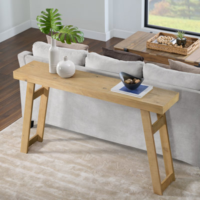 Lawas Solid Wood Console Table - 56 Inch Modern Farmhouse Entryway Table - Easy Assembly Living Room Furniture for Behind the Couch, Entryway, or Hallway (Light Oak)