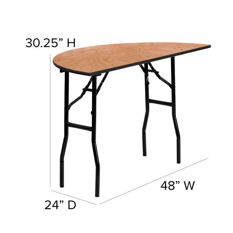 Wofford 48" Half-Round Wooden Folding Event Table