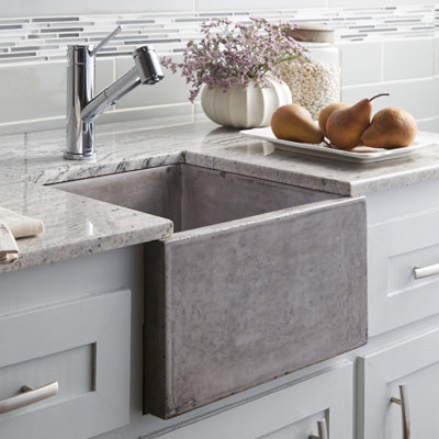 Ventana NativeStone Concrete 15" Square Kitchen/Bar Sink