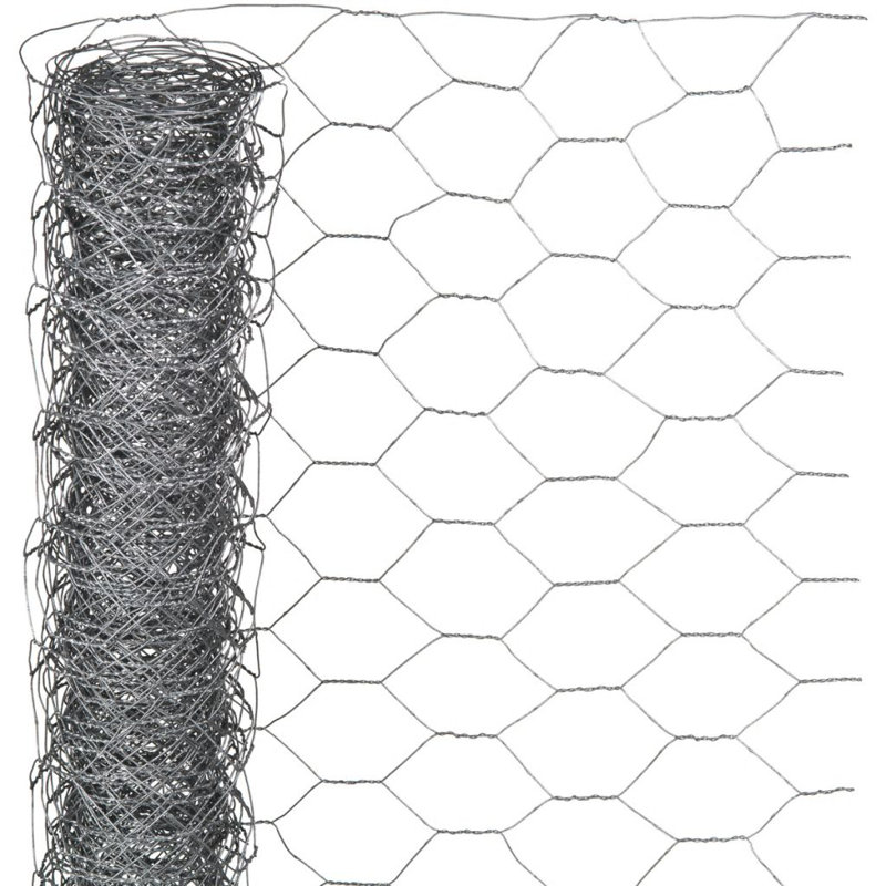 Nature Wire mesh Hexagonal 0.5 x 2.5m 25mm Galvanised Steel